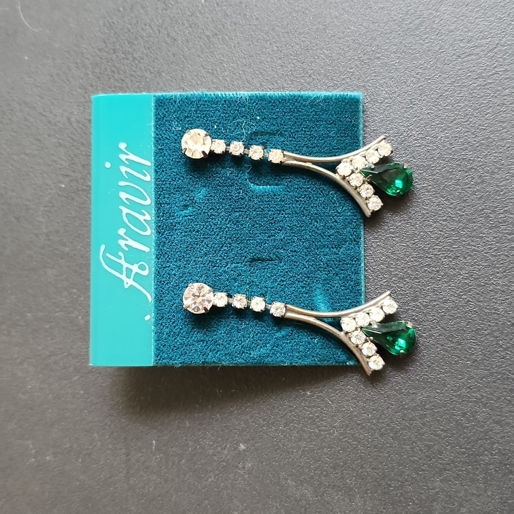 Elegant Green Rhinestone Earrings